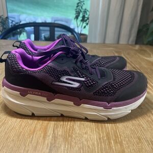 Skechers Go‎ Run Ultra Go Running Black Purple  Womens Size 10